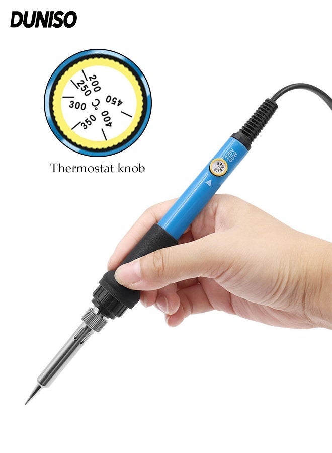 DUNISO طقم لحام 6 قطع، طقم مسدس لحام، مجموعة لحام كهربائية، درجة حرارة قابلة للتعديل 200-450℃، سهل الاستخدام، للحام لوحات الدوائر، إصلاح الأجهزة - Image 1